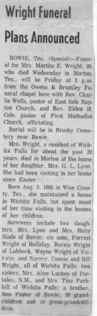 Martha Wright obit